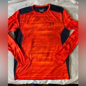 Mens under Armour performance LS tee orange size large